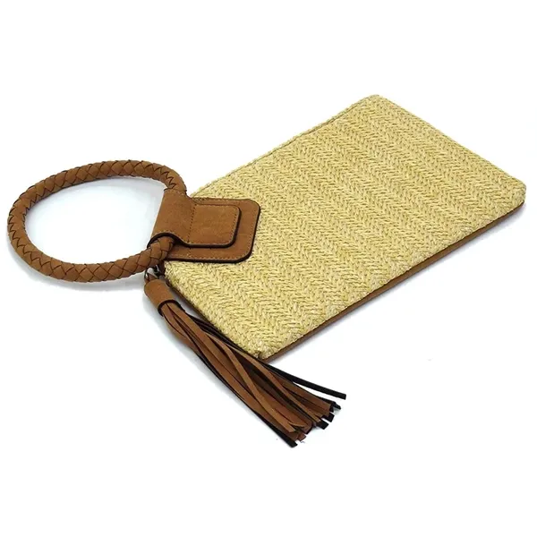 H27825 Jackson Texas wholesale Straw Wristlet with Tassel-5