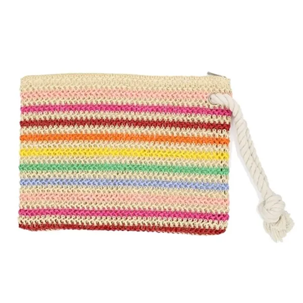 H27826 Wholesale Clutch Bag Rope Handle Striped Pouch-1