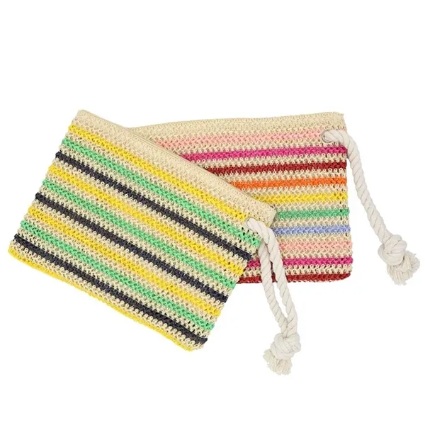 H27826 Wholesale Clutch Bag Rope Handle Striped Pouch-3