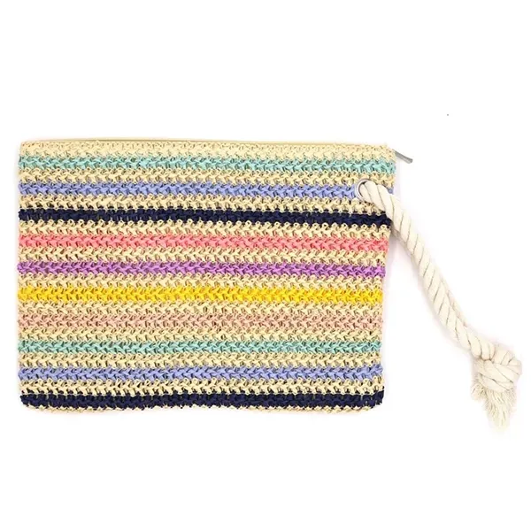 H27826 Wholesale Clutch Bag Rope Handle Striped Pouch-5